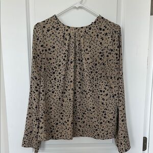 Brown Pleated Relaxed Blouse